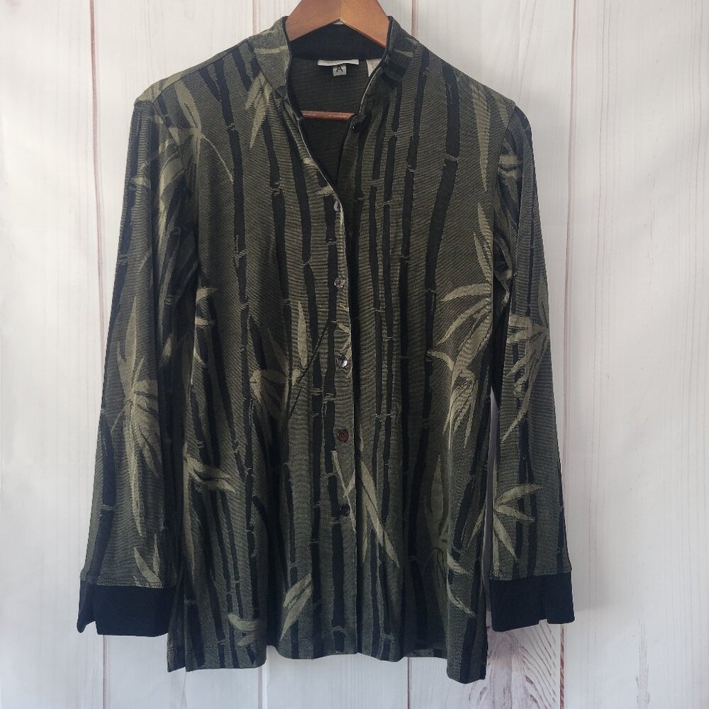 Chico’s Travelers Imperial Jacket Asian Bamboo Women’s Sz 0, Vintage Made in USA